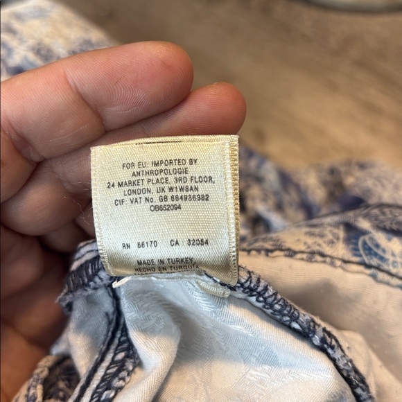 Anthropologie Blue Patchwork Print High Rise Jeans Chic Statement Pants - Picture 13 of 14